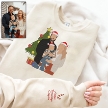 Load image into Gallery viewer, Christmas Embroidered Family Photo Hoodie Sweatshirt T-Shirt
