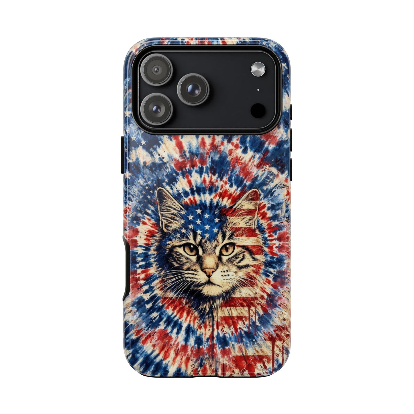 CAT RED WHITE & BLUE VINTAGE PHONE CASE  - TLHG2004262
