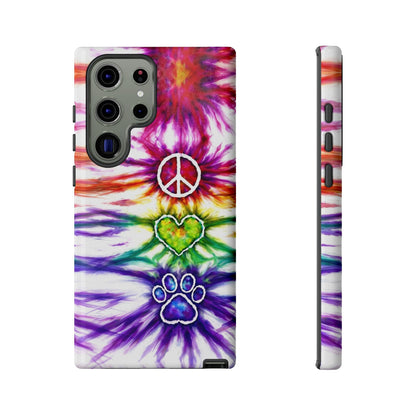 PEACE LOVE PAW PRINT SWIRL PHONE CASE - TLHG1304266
