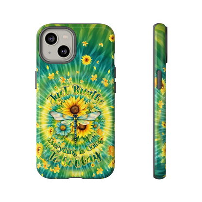 JUST BREATHE DRAGONFLY FLORAL SWIRL PHONE CASE  - TLHG1304263