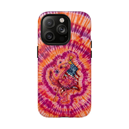 RED WHITE & BLUE FLAMINGO SWIRL MAGNETIC PHONE CASE  - TLNO0405262