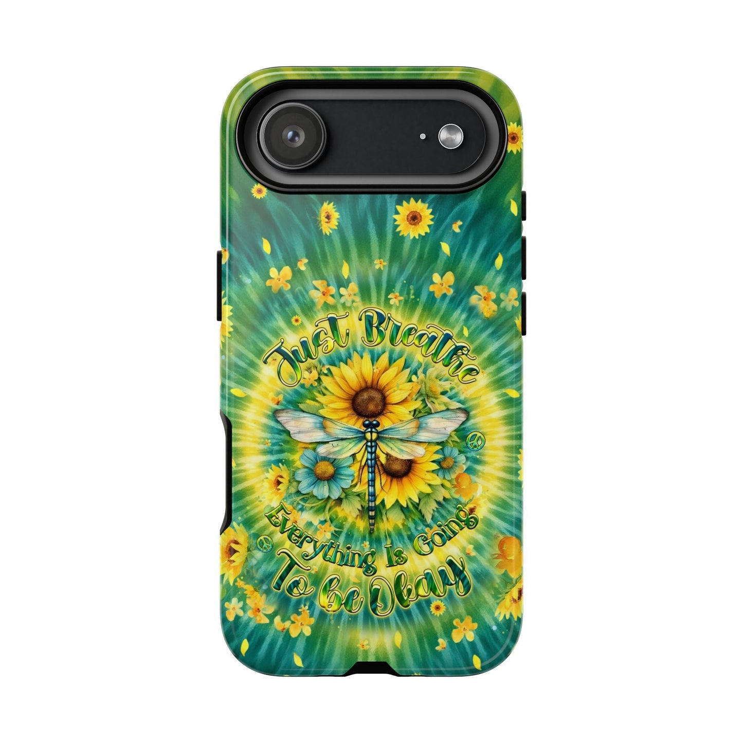 JUST BREATHE DRAGONFLY FLORAL SWIRL PHONE CASE  - TLHG1304263