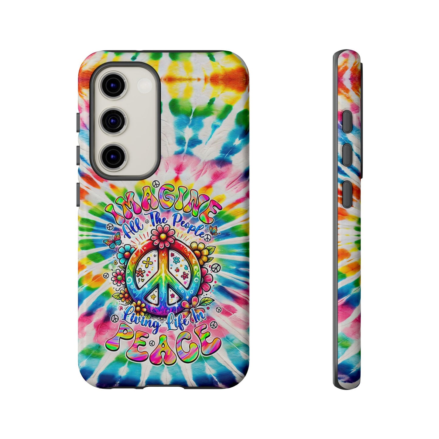 IMAGINE ALL THE PEOPLE LIVING LIFE IN PEACE TIE DYE PHONE CASE - TYQY1504253