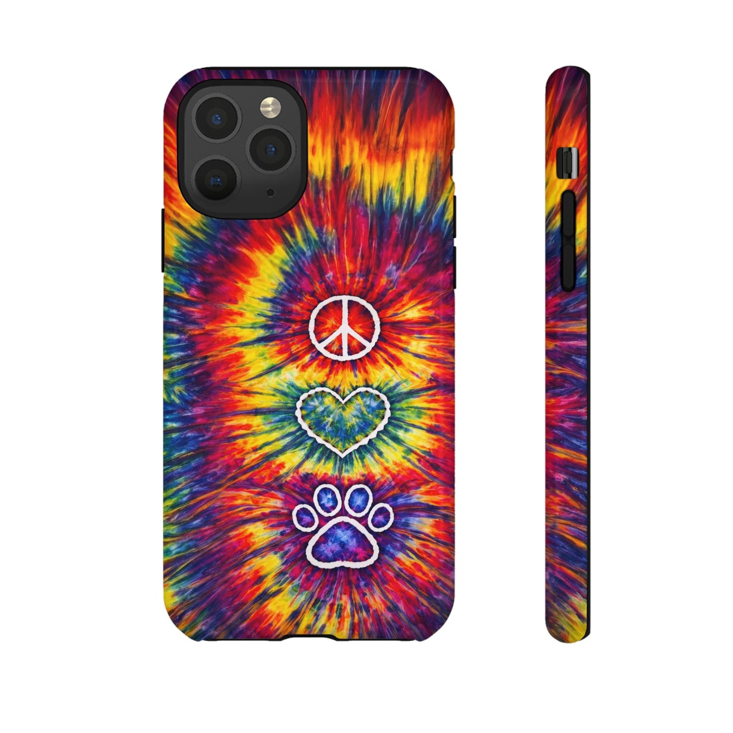 PEACE LOVE PAW PRINT COLORFUL PHONE CASE - TLNT1604262