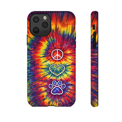 PEACE LOVE PAW PRINT COLORFUL PHONE CASE - TLNT1604262