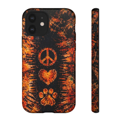 PEACE LOVE PAW PRINT VINTAGE  PHONE CASE  - TLHN2204264