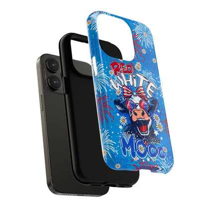 RED WHITE AND MOOO COW MAGNETIC PHONE CASE  - TY1306262