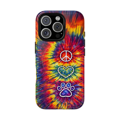PEACE LOVE PAW PRINT COLORFUL MAGNETIC PHONE CASE - TLNT1604262