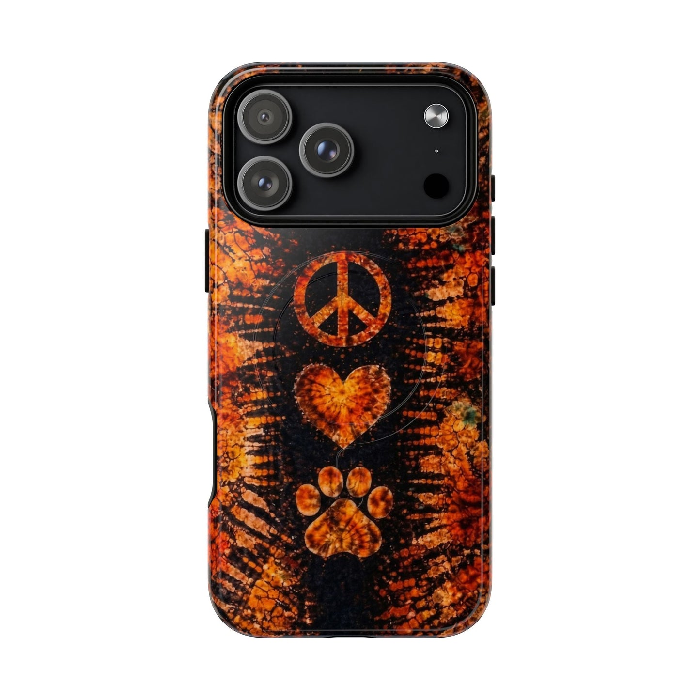PEACE LOVE PAW PRINT VINTAGE MAGNETIC  PHONE CASE  - TLHN2204264