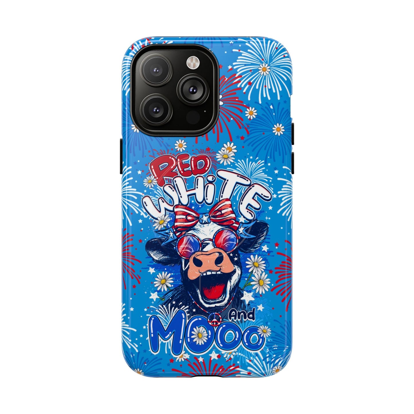 RED WHITE AND MOOO COW MAGNETIC PHONE CASE  - TY1306262