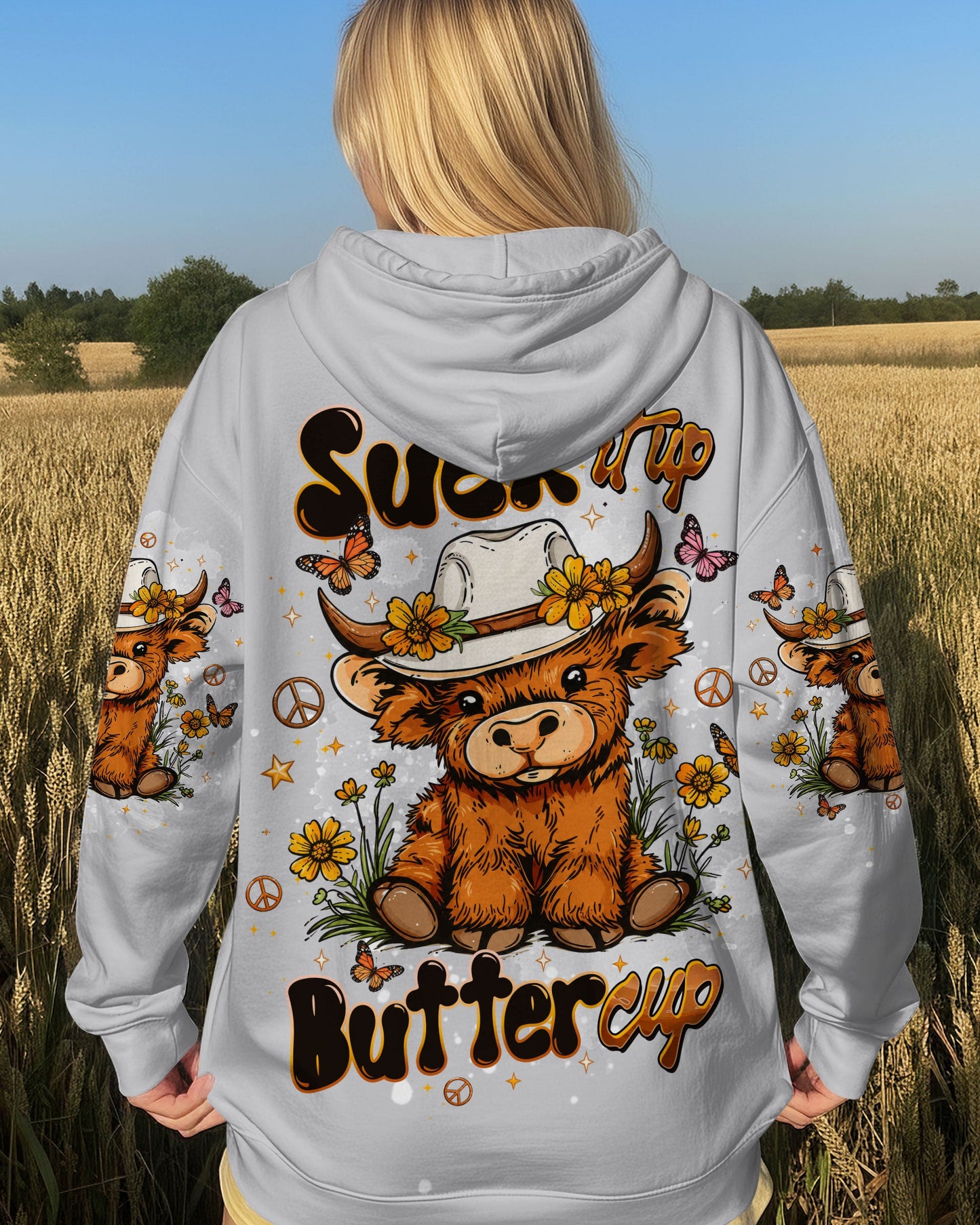 SUCK IT UP BUTTERCUP HIGHLAND COW ALL OVER PRINT  - TLTW1006262