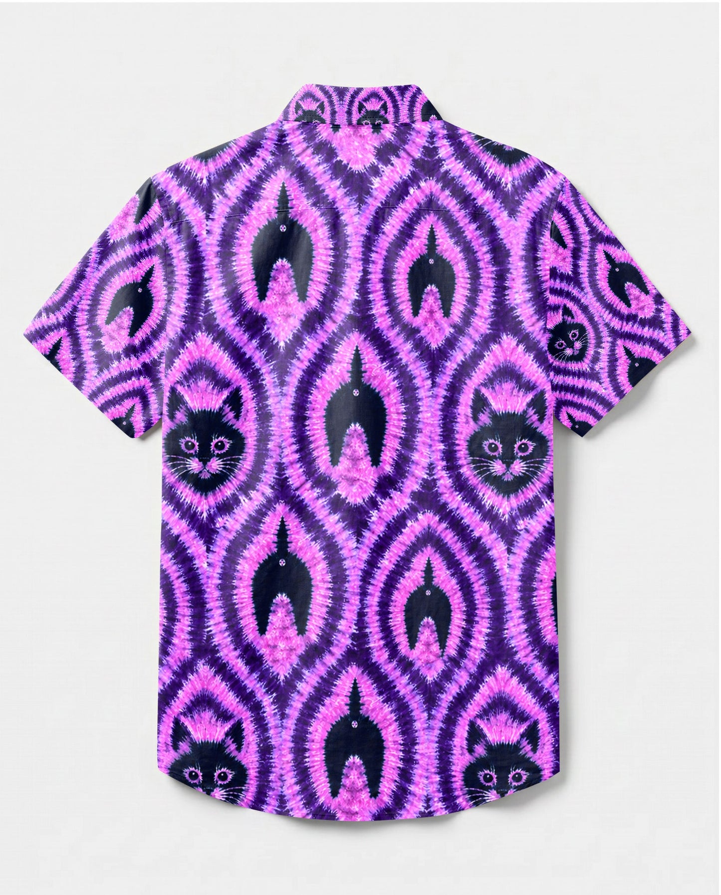 FUNNY CAT PATTERN BUTTON-DOWN COLLAR SHIRT  - TLHN0306262