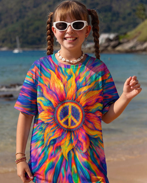 SUNFLOWER PEACE BURST KIDS SHIRT  - TLTW2906266