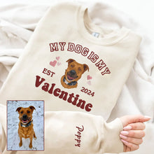 Load image into Gallery viewer, Valentine Embroidered My Dog Is My Valentine Hoodie Sweatshirt T-shirt
