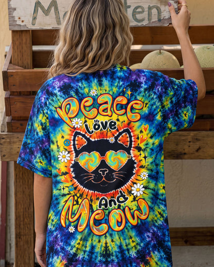 PEACE LOVE AND MEOW CAT BURST ALL OVER PRINT - TLTW0907262