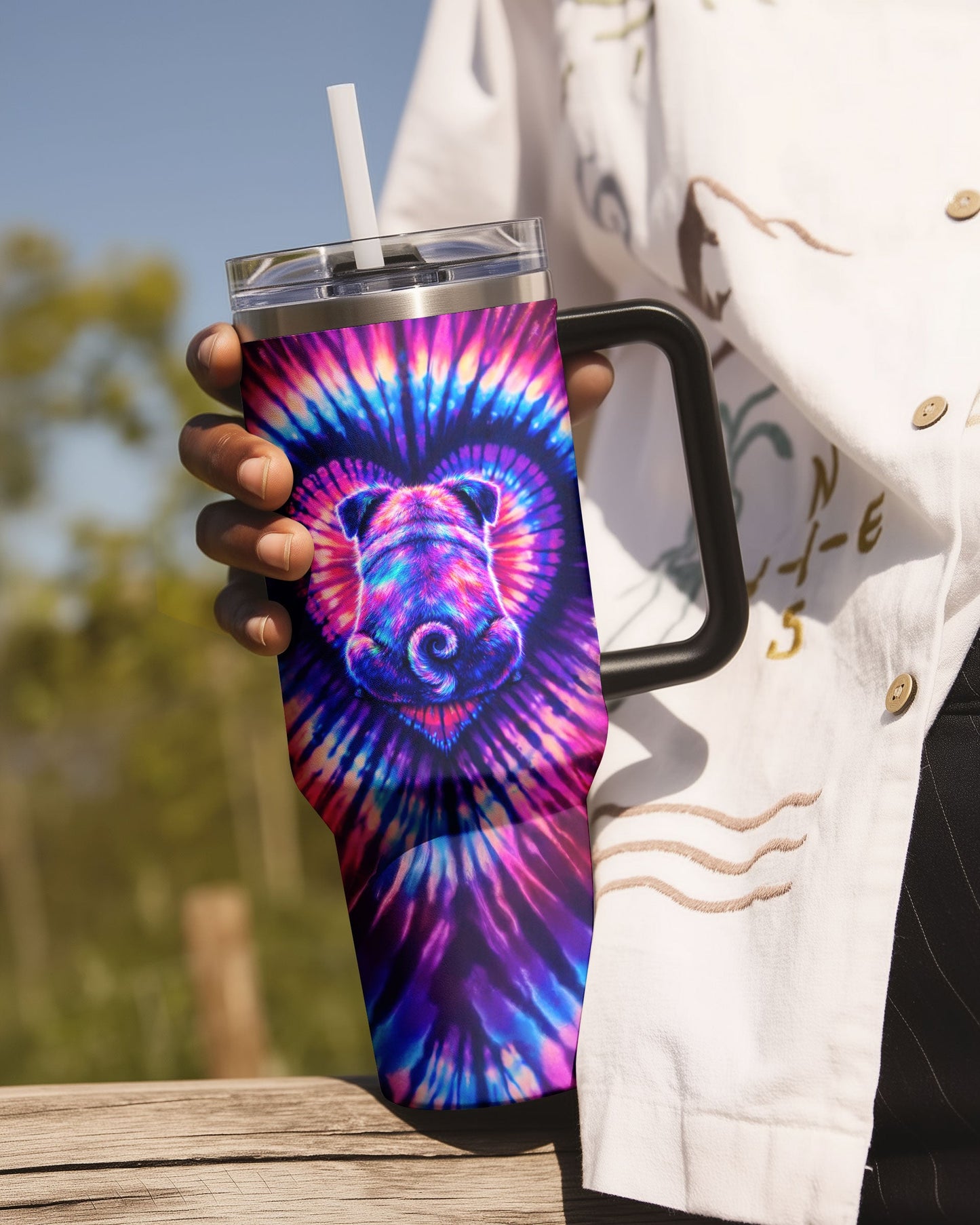 PUG DOG HEART SWIRL TUMBLER  - TLTW1104263