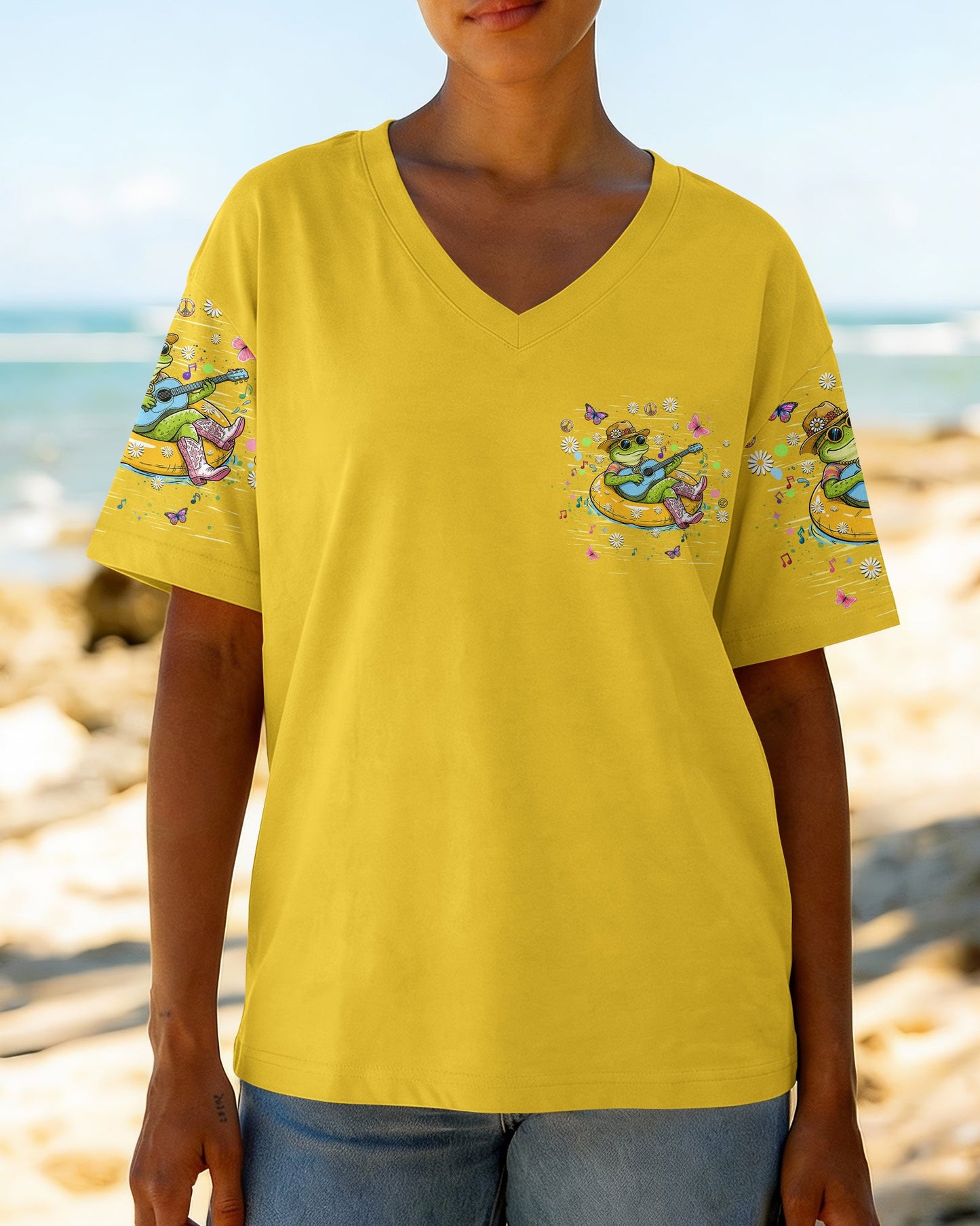 HOTTER THAN A HOOCHIE COOCHIE  FROG ALL OVER PRINT  - TLHN0505263