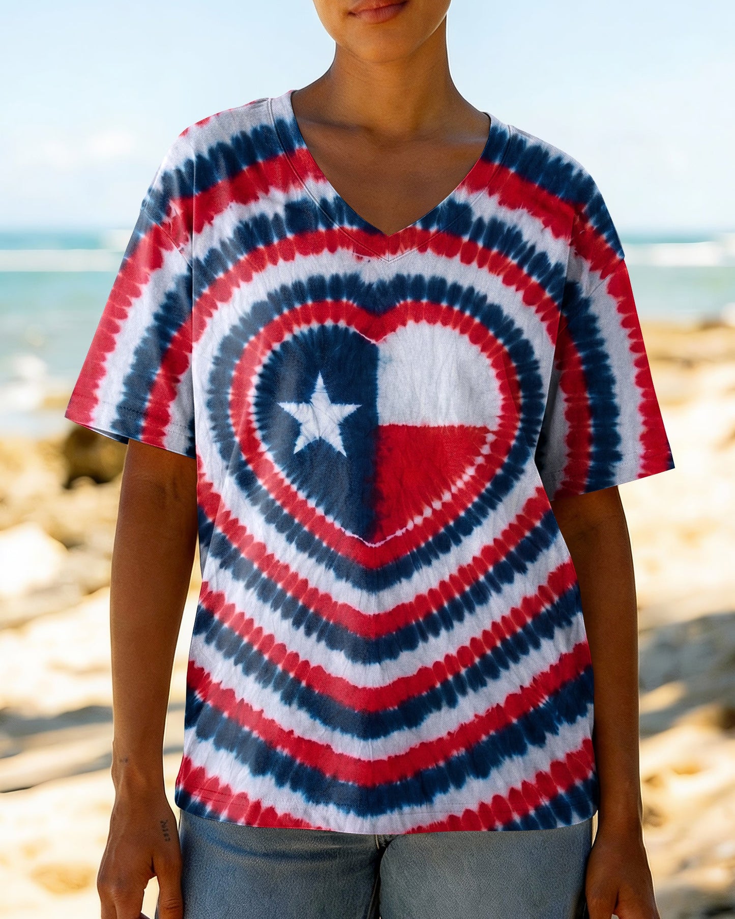 HEART TEXAS STATE RED WHITE & BLUE SWIRL ALL OVER PRINT - TLNO1206262