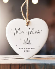 Load image into Gallery viewer, First Christmas Married Ornament - Mr and Mrs Tree Christmas Ornament - Our First Christmas Married as Mr and Mrs Ornament
