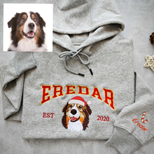 Load image into Gallery viewer, Christmas Embroidered Pet Dog Cat Photo Hoodie Sweatshirt T-Shirt
