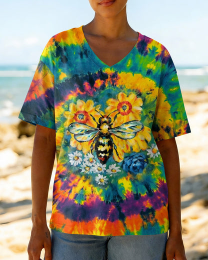 JUST BREATHE BEE SUNFLOWER ALL OVER PRINT - RI2304261