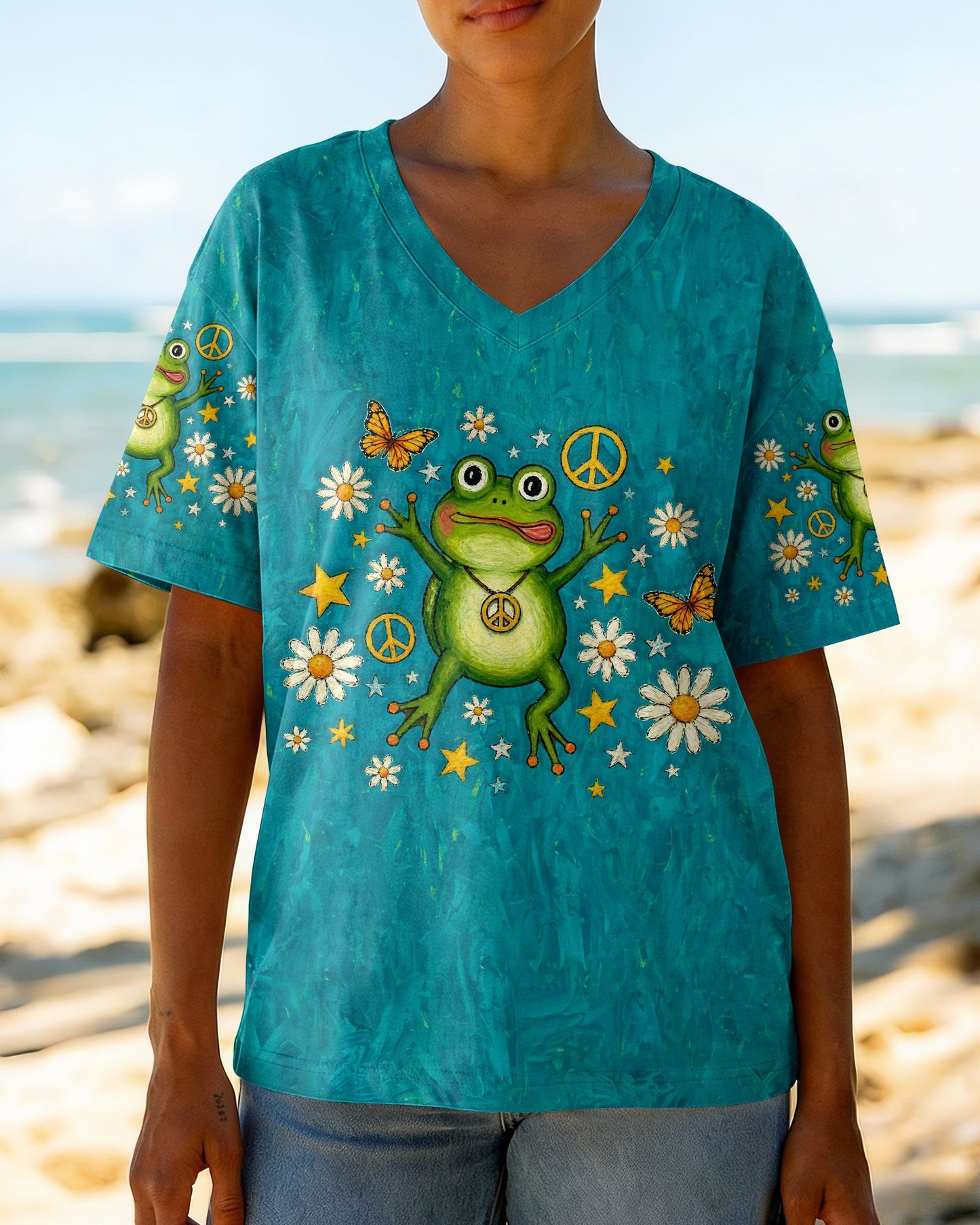 BE YOU THE WORLD WILL ADJUST FROG ALL OVER PRINT  - TLNO2804262
