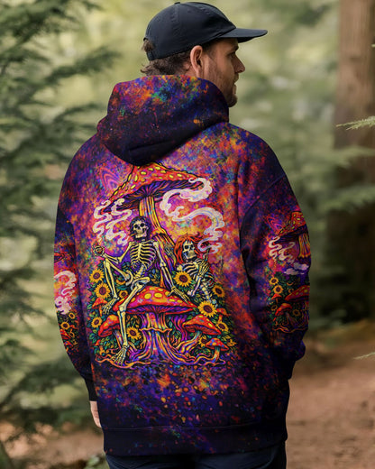 PSYCHEDELIC SKELETON SUNFLOWER MUSHROOM ALL OVER PRINT  - TLTW2104261