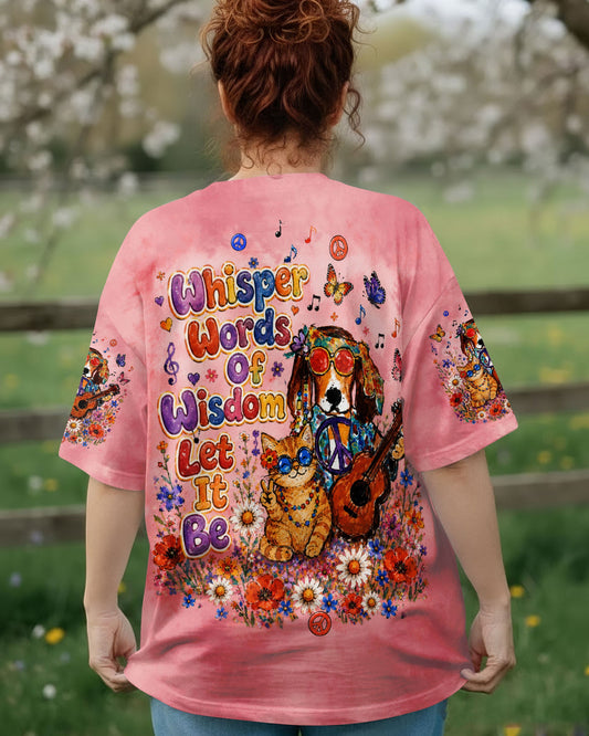WHISPER WORDS OF WISDOM LET IT BE BEAGLE DOG TABBY CAT ALL OVER PRINT  - TLTW1305262