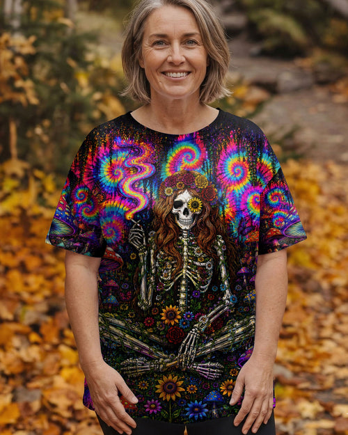 PSYCHEDELIC SKELETON COLORFUL SWIRL ALL OVER PRINT  - TLTW1605261