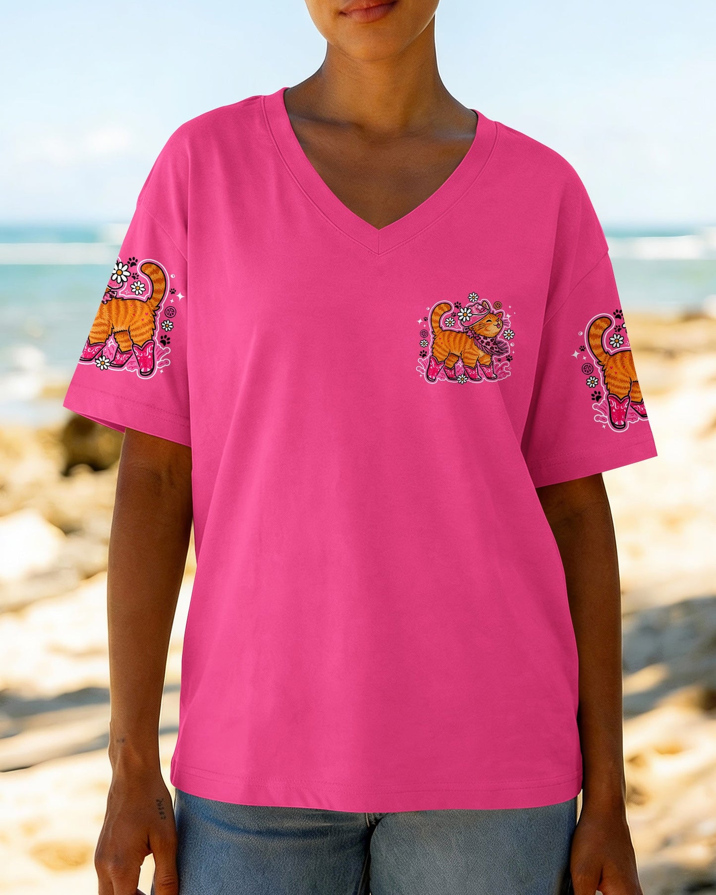 MEOWDY PAWTNER ORANGE TABBY CAT ALL OVER PRINT - TLNO0907262