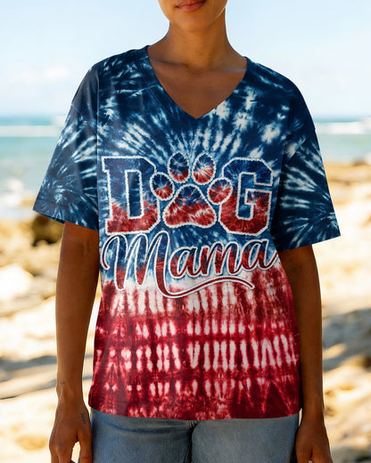 DOG MAMA RED WHITE & BLUE  ALL OVER PRINT  - TLNT2204263