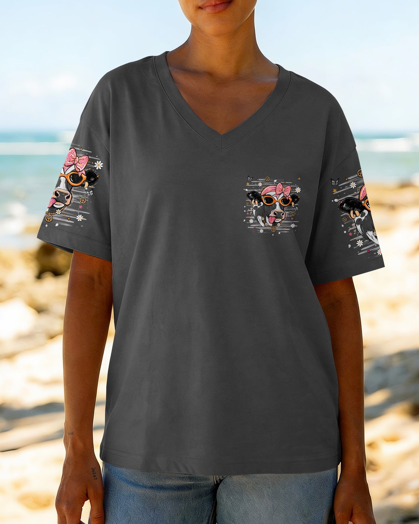 LITTLE BIT A HOT MESS COW ALL OVER PRINT  - TLHN1806264