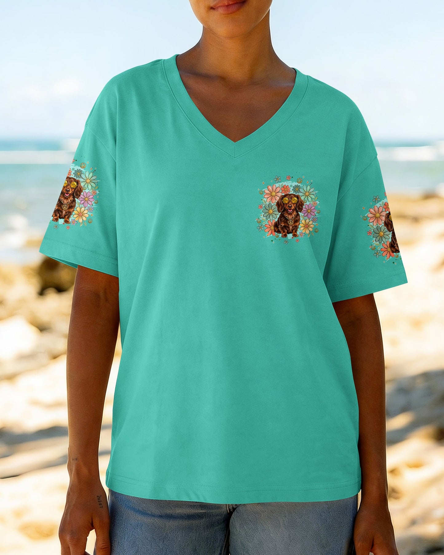 DON'T WORRY BE HAPPY DACHSHUND ALL OVER PRINT - TYQY1004261