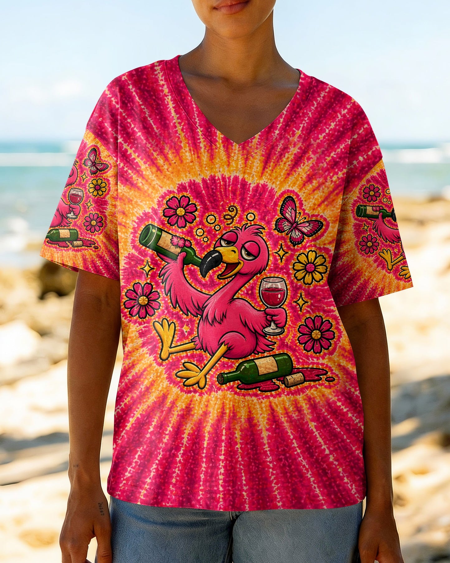 I'M NEVER DRINKING AGAIN FLAMINGO ALL OVER PRINT   - TLHN2804262
