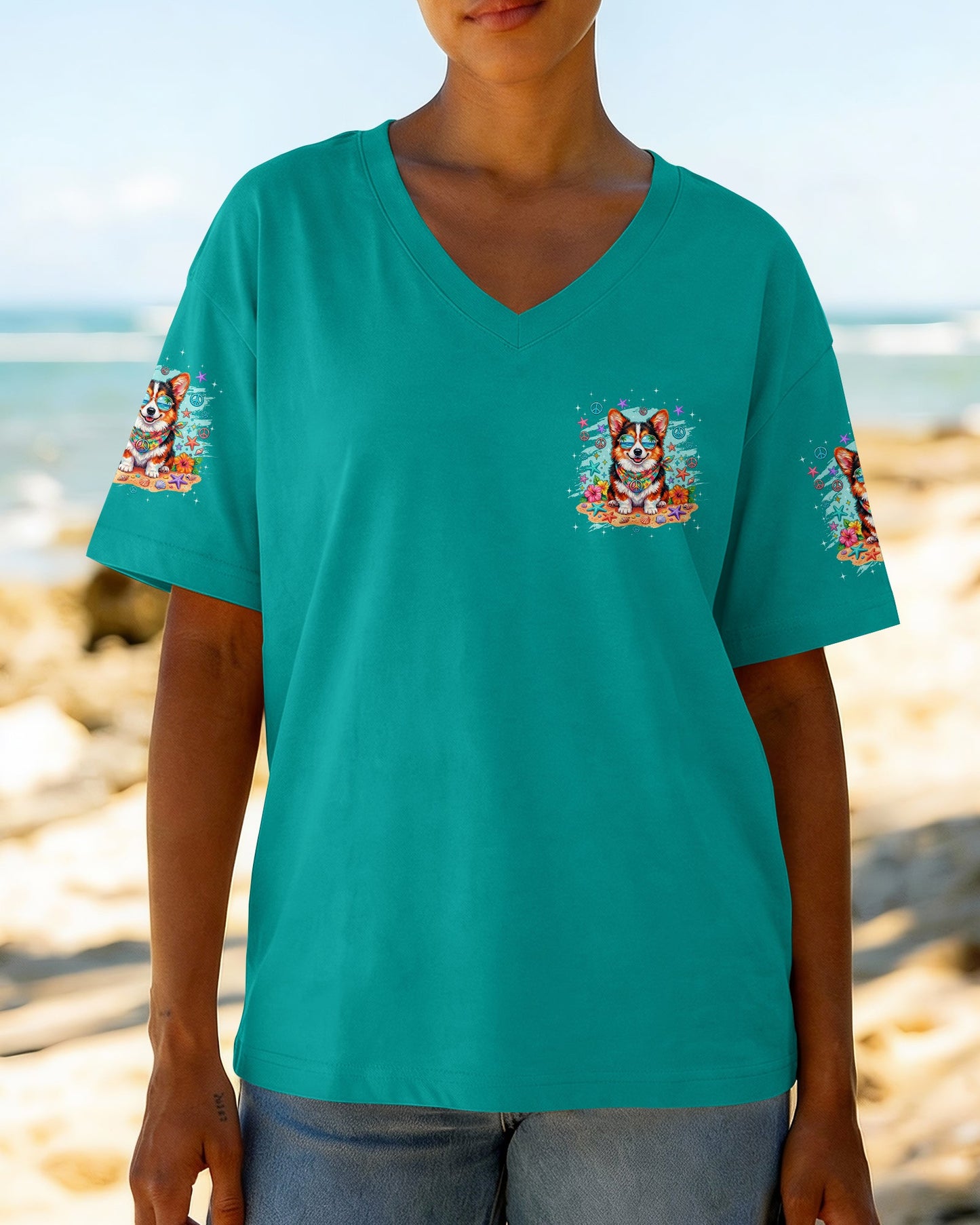 WHISPER WORDS OF WISDOM LET IT BE CORGI BEACH DOG ALL OVER PRINT - TYQY0405261