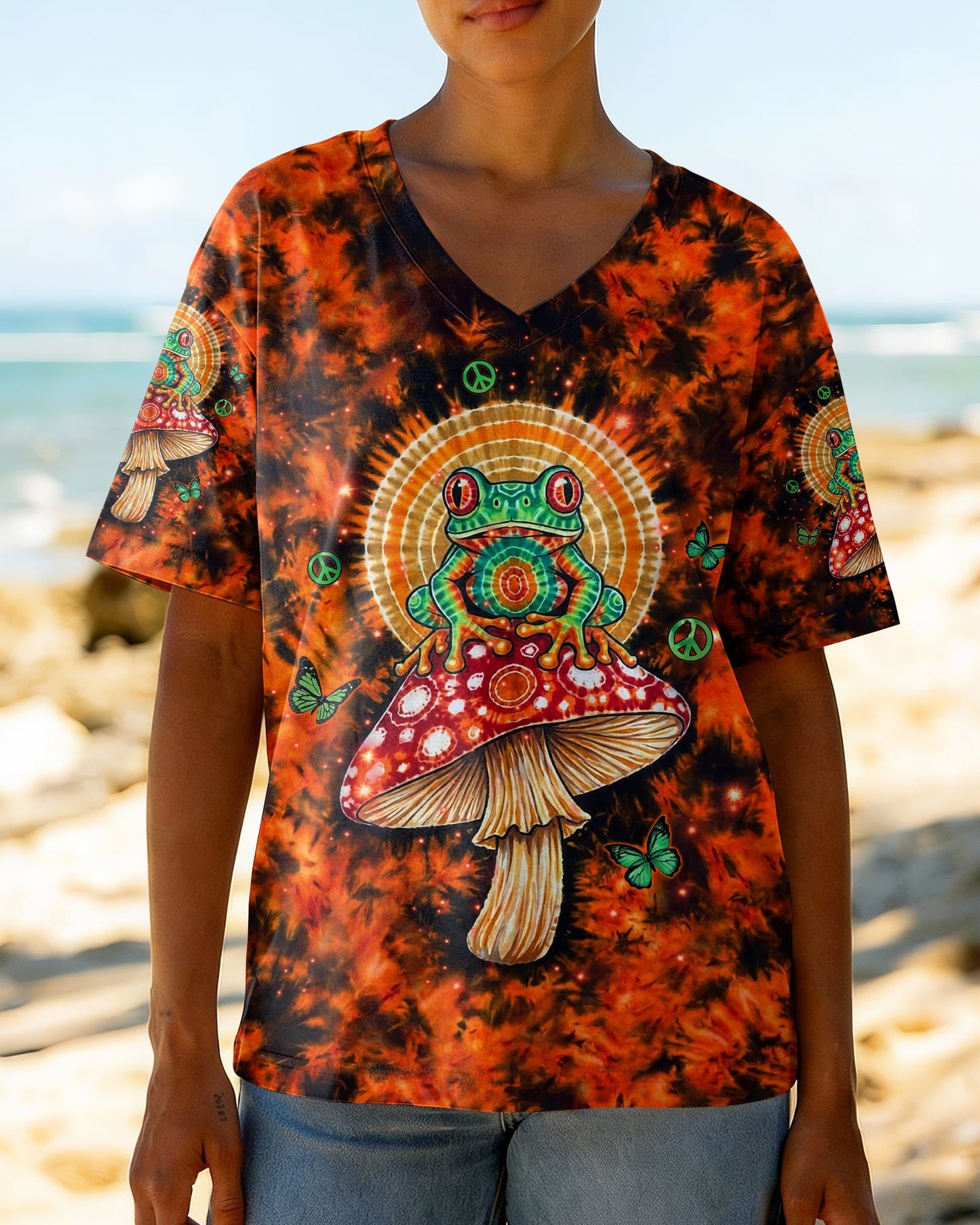 JUST BREATHE FROG SWIRL ALL OVER PRINT  - TLHN2404261