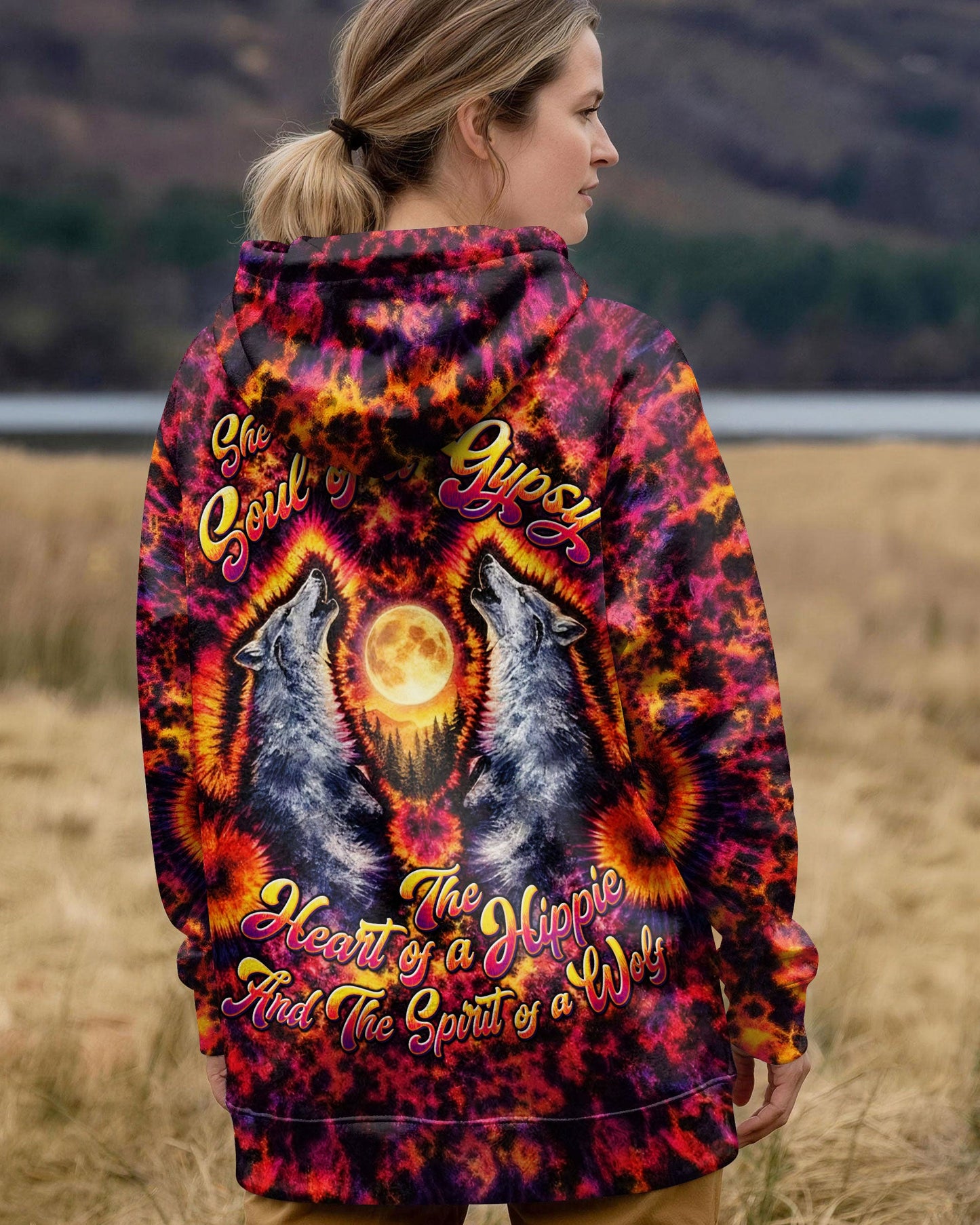 SPIRIT OF A WOLF WATERCOLOR  PATTERN ALL OVER PRINT - TLTW2005262