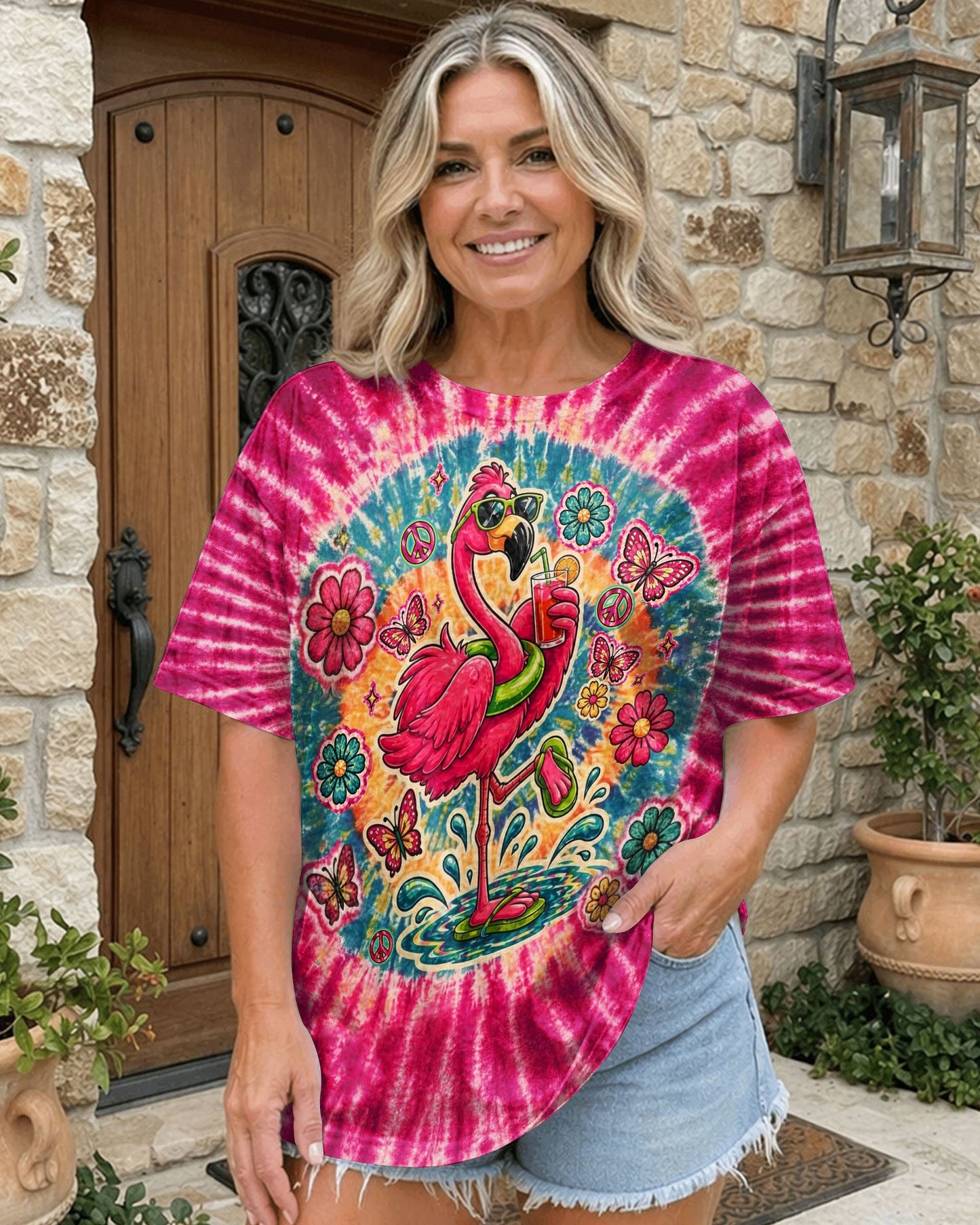 I WAS SIMPLY BORN TO DILLY DALLY FLAMINGO  ALL OVER PRINT - TLTW0405262