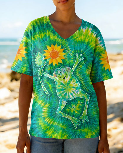 FROG SUNFLOWER SWIRL ALL OVER PRINT   - TLHN1906264