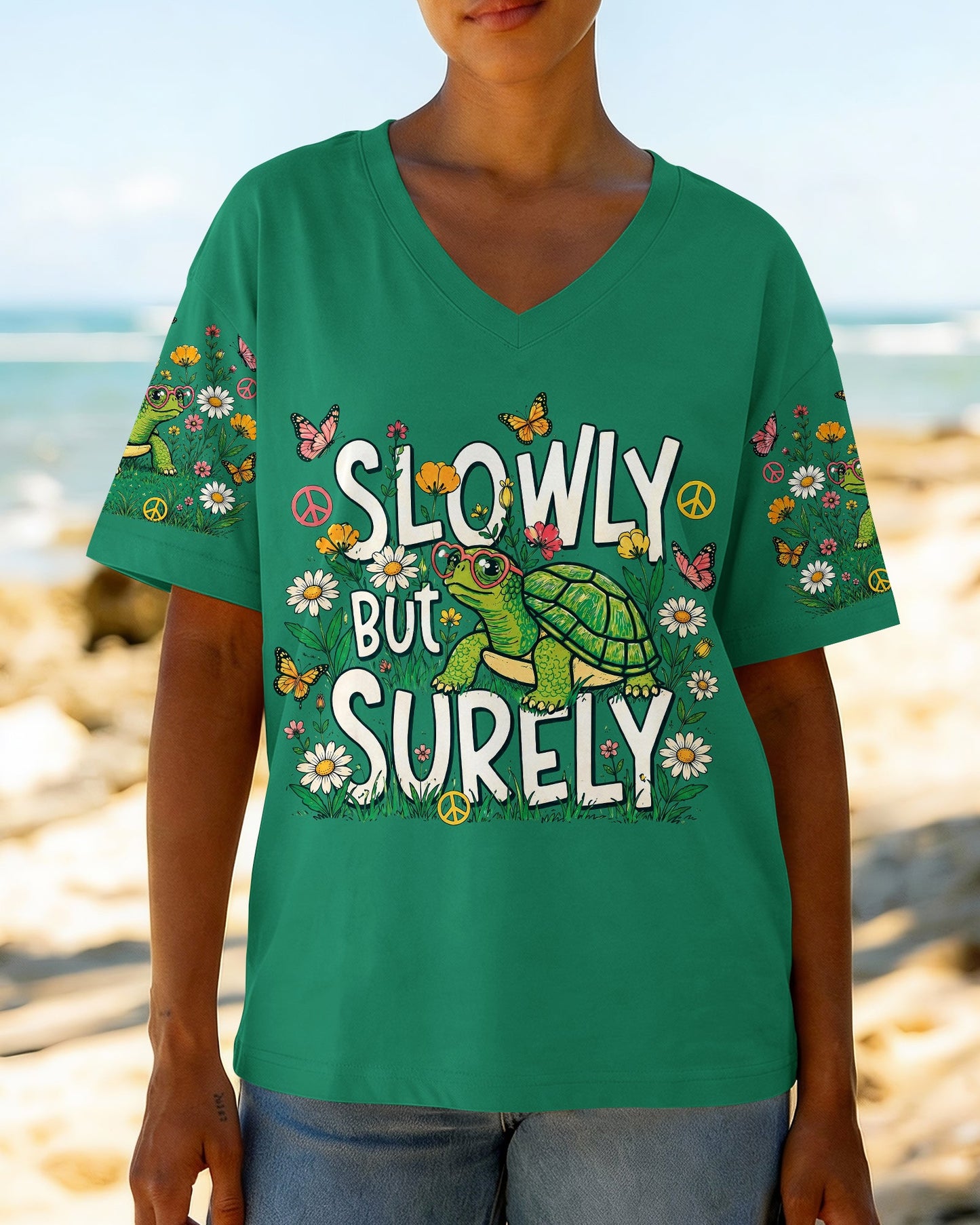 SLOWLY BUT SURELY TURTLE ALL OVER PRINT - TLNT2705263