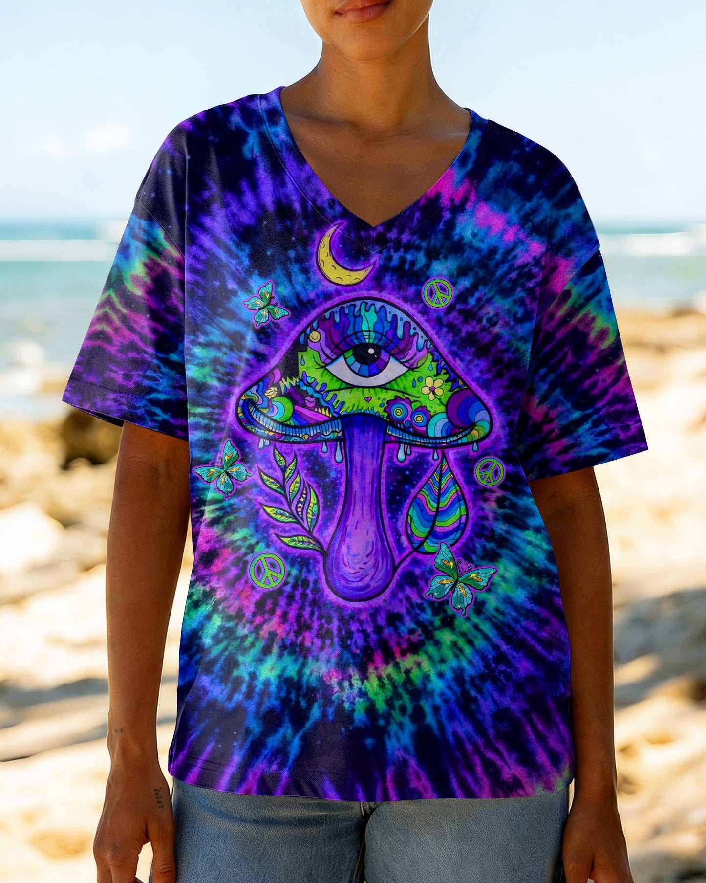 EAT MUSHROOMS SEE THE UNIVERSE SWIRL ALL OVER PRINT  - TLTW0904262
