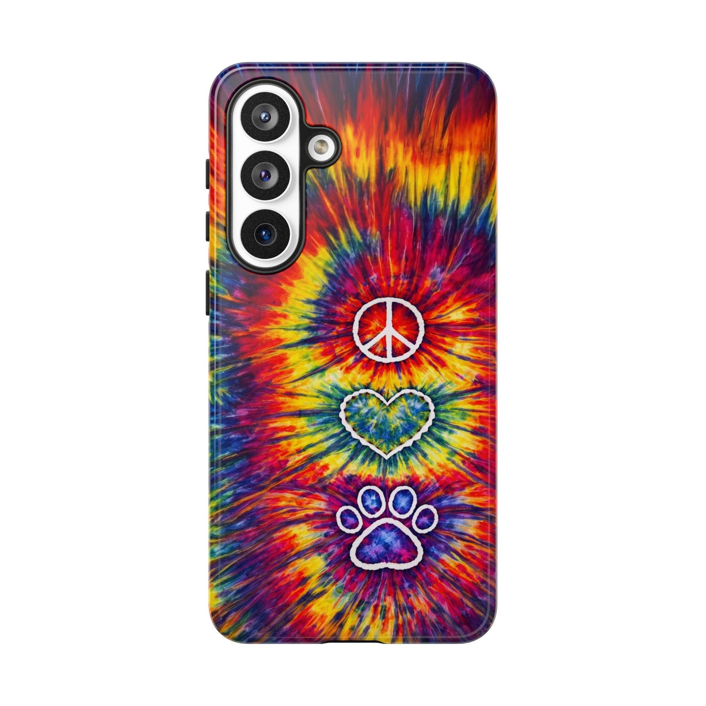 PEACE LOVE PAW PRINT COLORFUL PHONE CASE - TLNT1604262