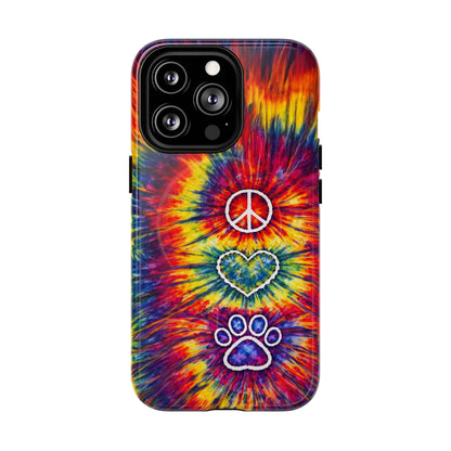 PEACE LOVE PAW PRINT COLORFUL MAGNETIC PHONE CASE - TLNT1604262
