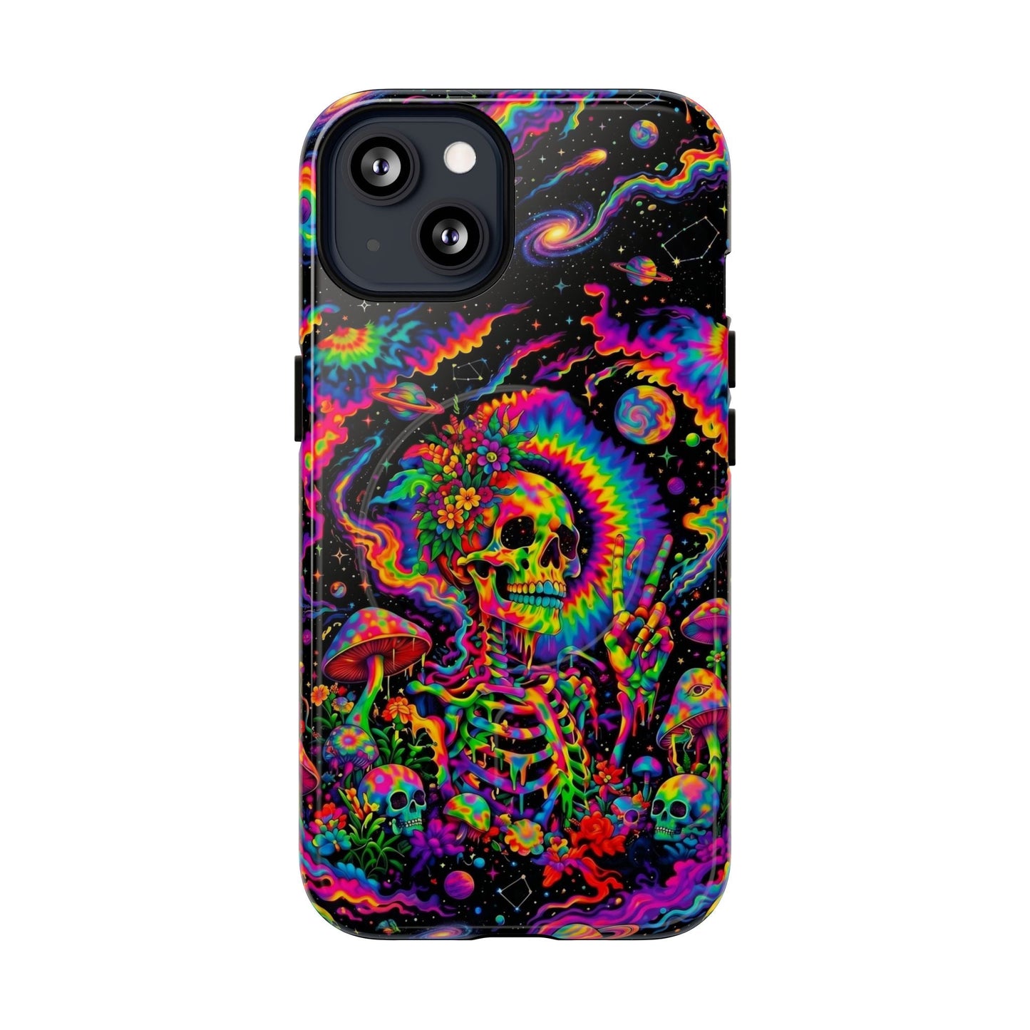 HIPPIE SKULL PSYCHEDELIC MAGNETIC PHONE CASE  - TLNO2904262