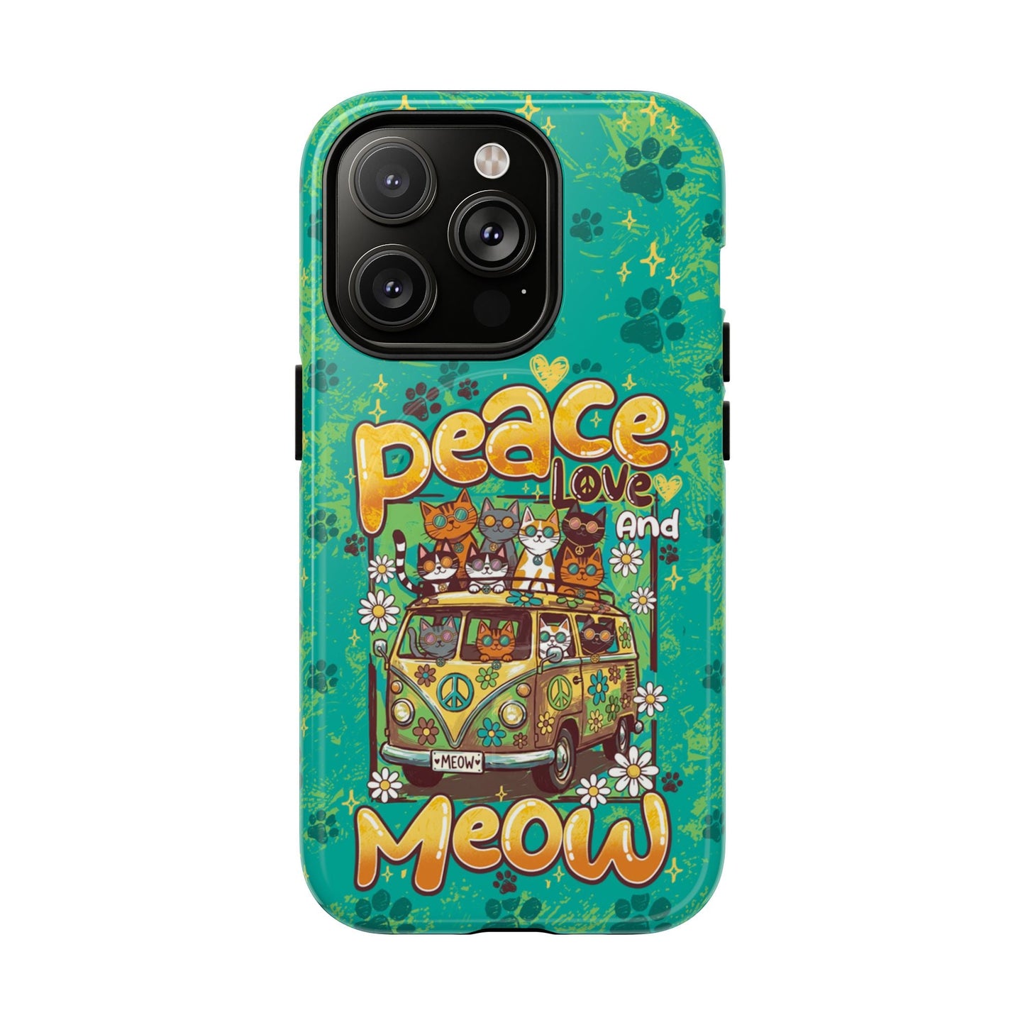 PEACE LOVE AND MEOW CATS MAGNETIC PHONE CASE - TY0707263