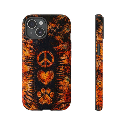 PEACE LOVE PAW PRINT VINTAGE  PHONE CASE  - TLHN2204264