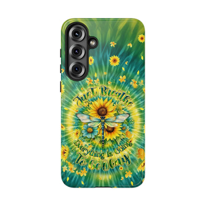JUST BREATHE DRAGONFLY FLORAL SWIRL PHONE CASE  - TLHG1304263