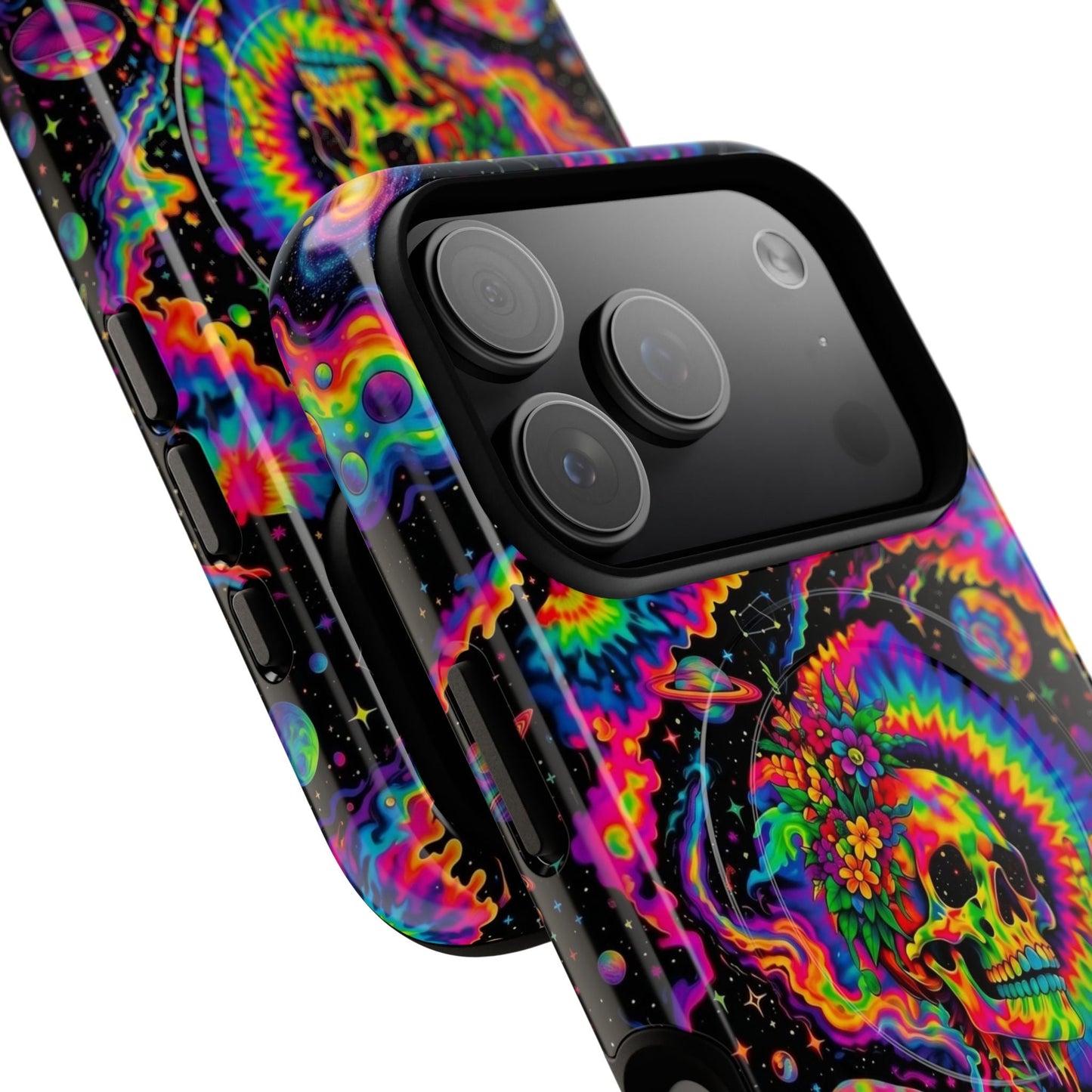 HIPPIE SKULL PSYCHEDELIC MAGNETIC PHONE CASE  - TLNO2904262