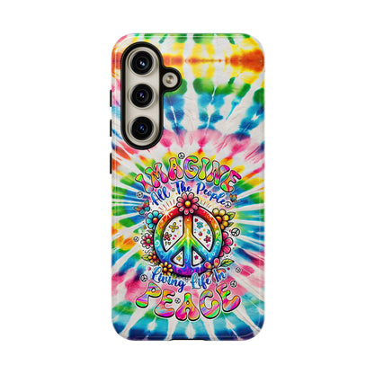 IMAGINE ALL THE PEOPLE LIVING LIFE IN PEACE TIE DYE PHONE CASE - TYQY1504253