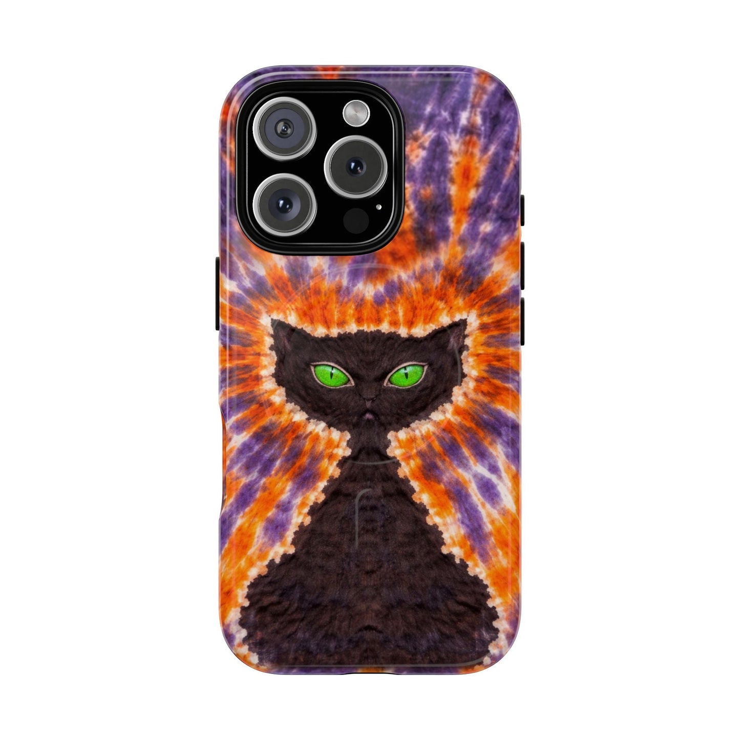 BLACK CAT PURPLE & ORANGE MAGNETIC  PHONE CASE  - TLHN2404264